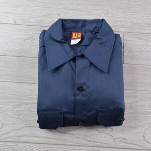 Vintage Big Ben Twill Work Shirt Men's Large Long Sleeve Blue Made in USA NEW